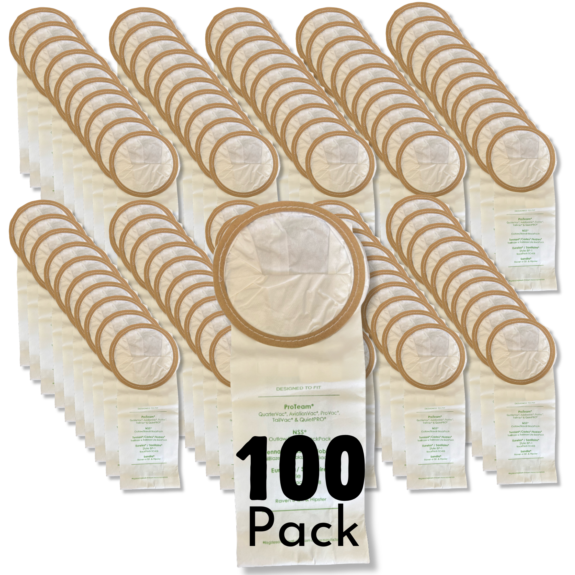 The Better Bundle 100-Pack Vacuum Cleaner Bags Compatible with ProTeam 6 Qt 100431 - VacBagsUSA